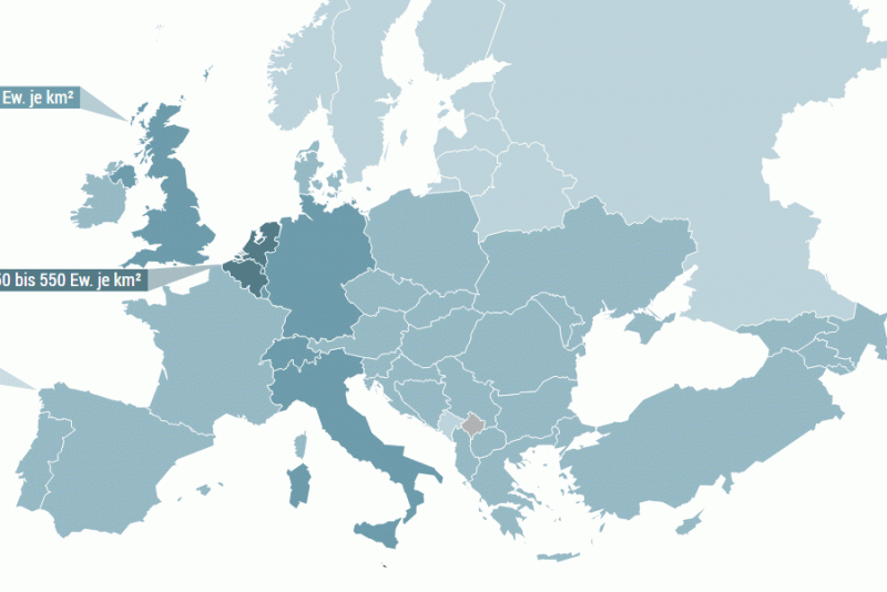 Flächen und Bevölkerungsdichte Europa bpb.de