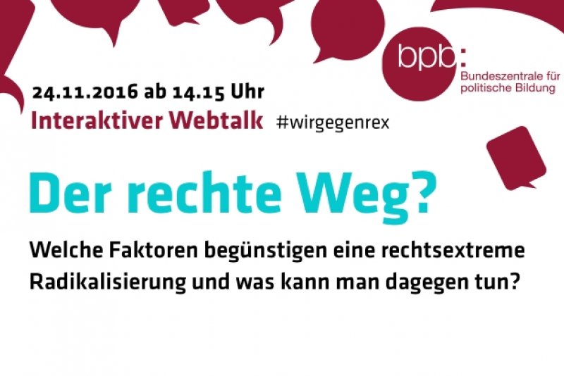 Interaktiver Webtalk "Der rechte Weg?" bpb.de