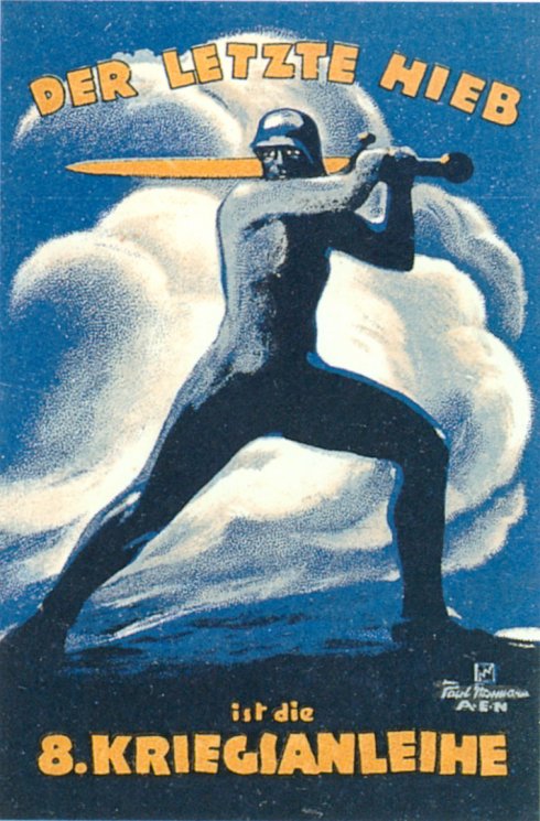 Der letzte Hieb ist die 8. Kriegsanleihe - Historisches Plakat.