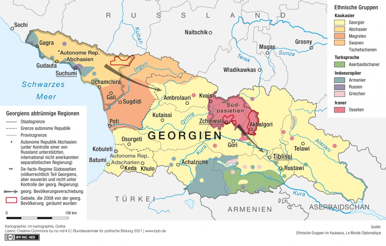 Georgiens abtrünnige Regionen.
