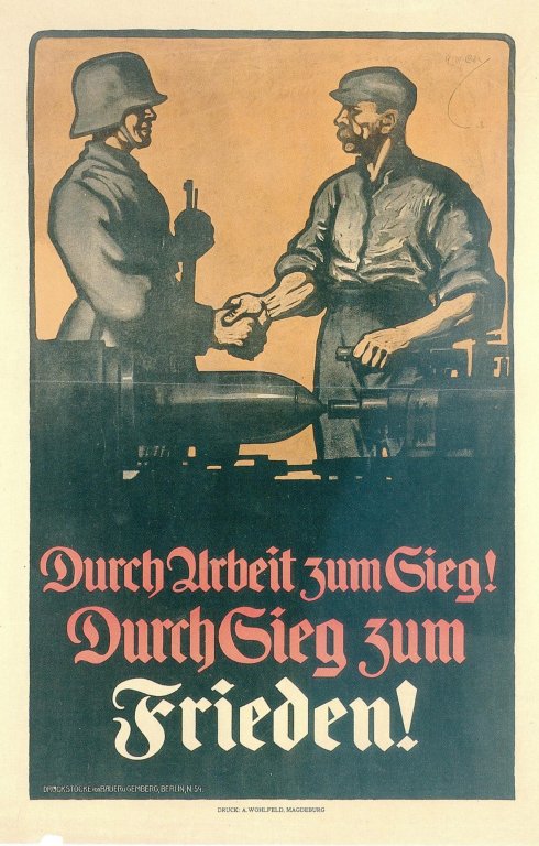 Durch Arbeit zum Sieg! Durch Sieg zum Frieden! - Historisches Plakat.