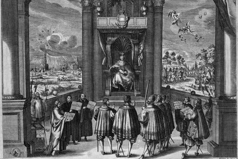 Der Augsburger Religionsfrieden, Flugblatt zum 100jährigen Jubiläum 1655.