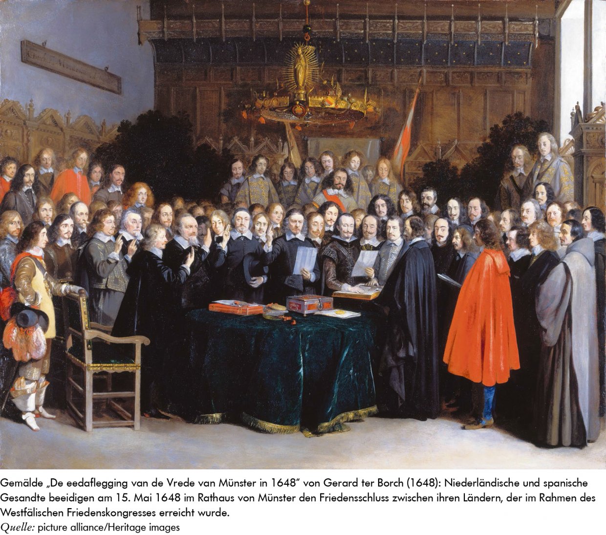 Friedensschluss von 1648 zwischen Spanien und Niederlanden.