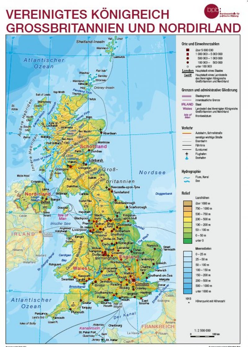 Vereinigtes Königreich Großbritannien und Nordirland physisch/ Commonwealth of Nations